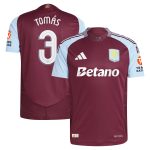 Aston Villa Shirts - aston villa adidas home authentic shirt 2024-25 with tomás 3 cup printing Collection of Official Fan Gear