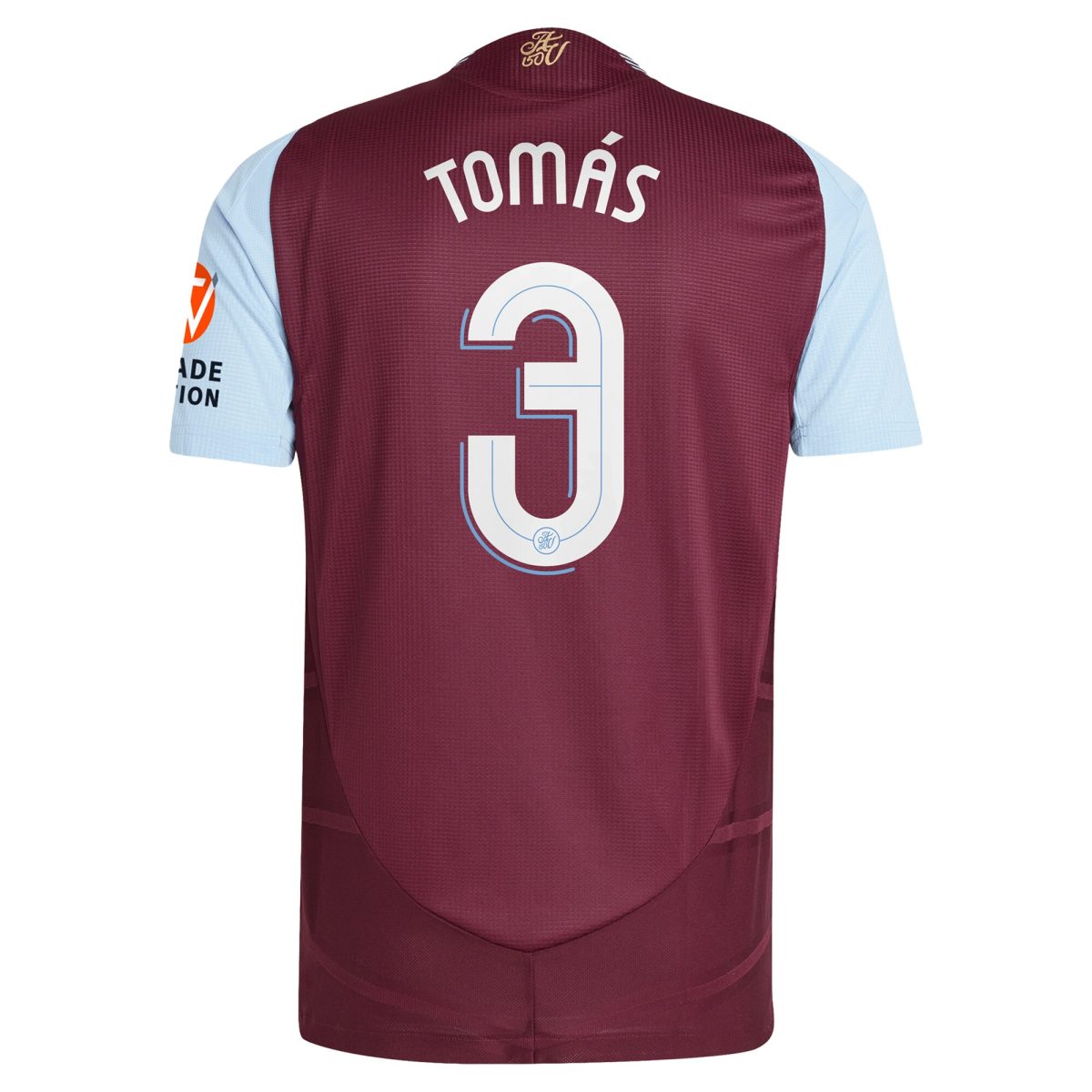 Aston Villa Shirts - aston villa adidas home authentic shirt 2024-25 with tomás 3 cup printing Collection of Official Fan Gear