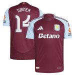 Aston Villa Shirts - aston villa adidas home authentic shirt 2024-25 with turner 14 cup printing Collection of Official Fan Gear