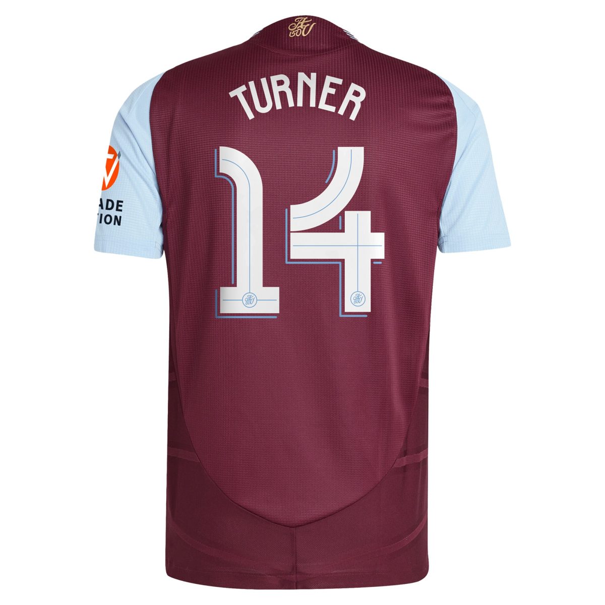 Aston Villa Shirts - aston villa adidas home authentic shirt 2024-25 with turner 14 cup printing Collection of Official Fan Gear