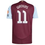 Aston Villa Shirts - aston villa adidas home authentic shirt 2024-25 with watkins 11 cup printing Collection of Official Fan Gear