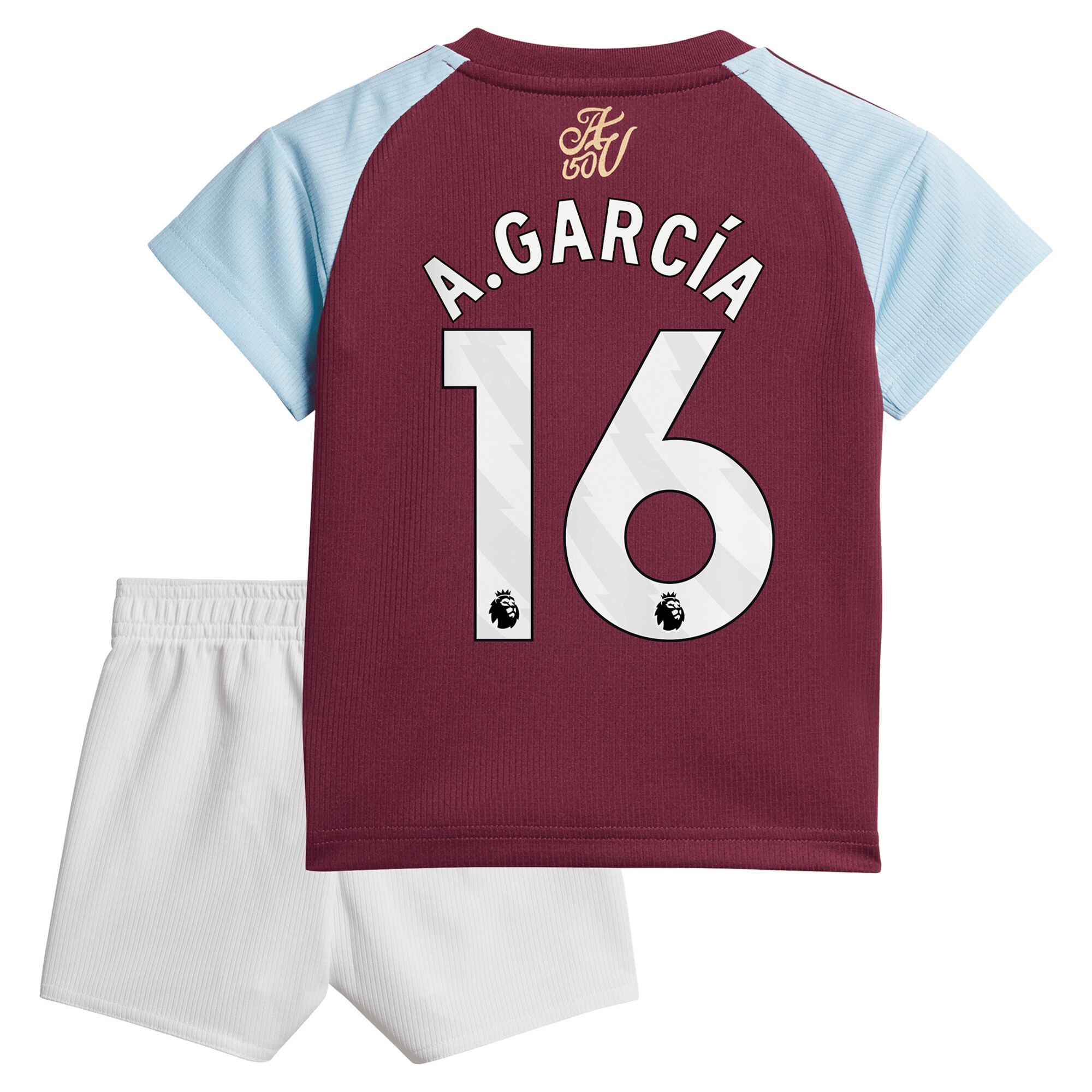 Aston Villa Shirts - aston villa adidas home baby kit 2024-25 with a.garcía 16 printing Collection of Official Fan Gear