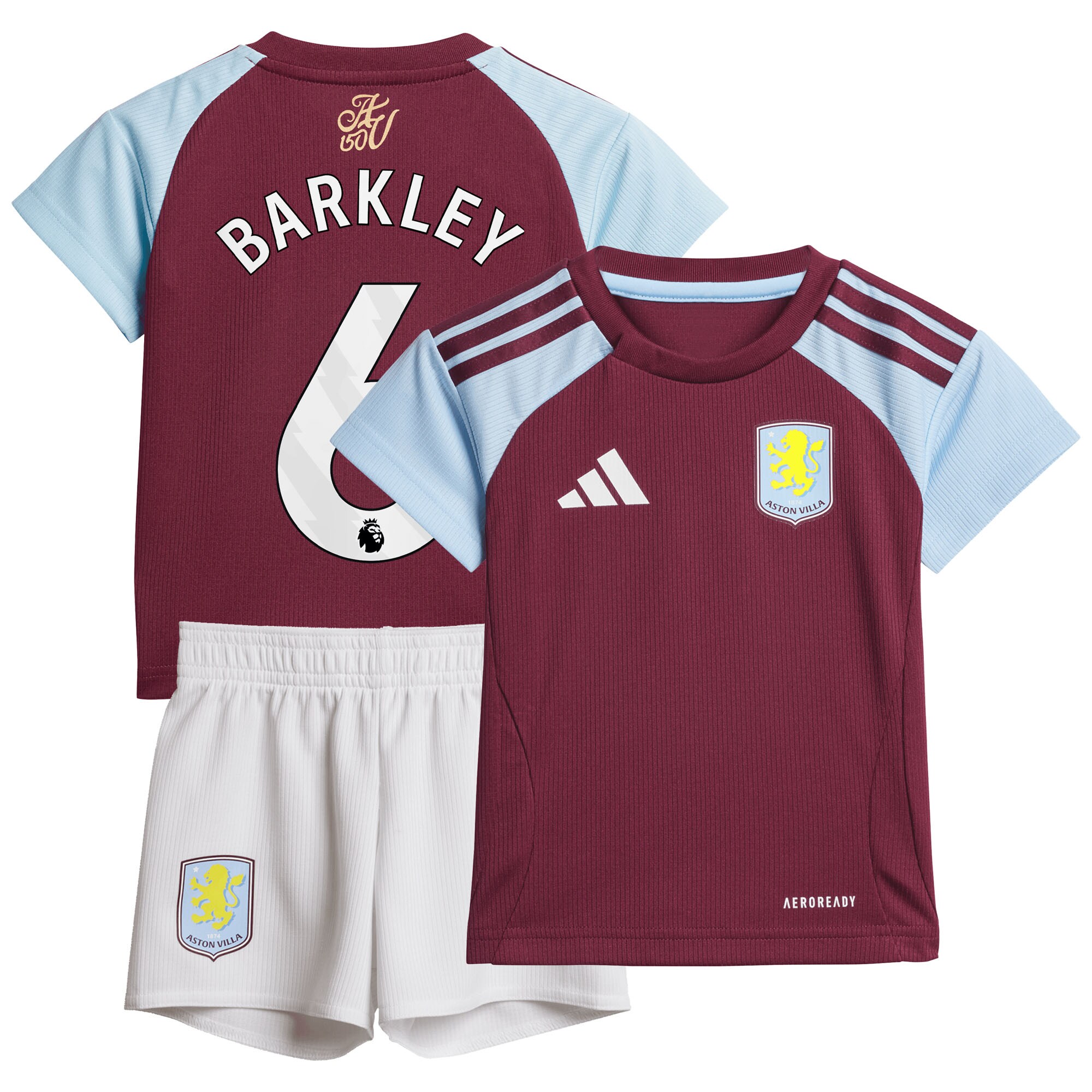 Aston Villa Shirts - aston villa adidas home baby kit 2024-25 with barkley 6 printing Collection of Official Fan Gear