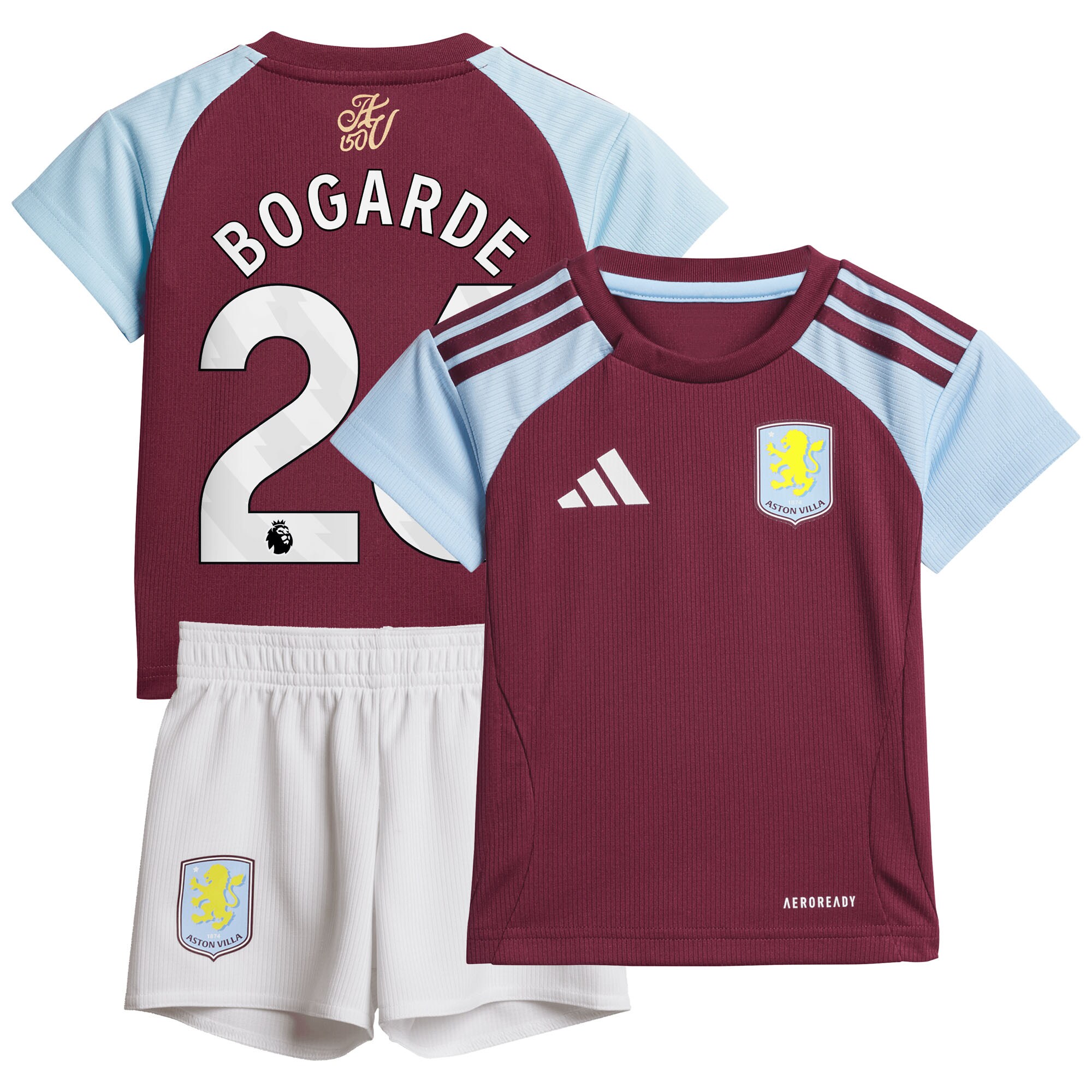 Aston Villa Shirts - aston villa adidas home baby kit 2024-25 with bogarde 26 printing Collection of Official Fan Gear