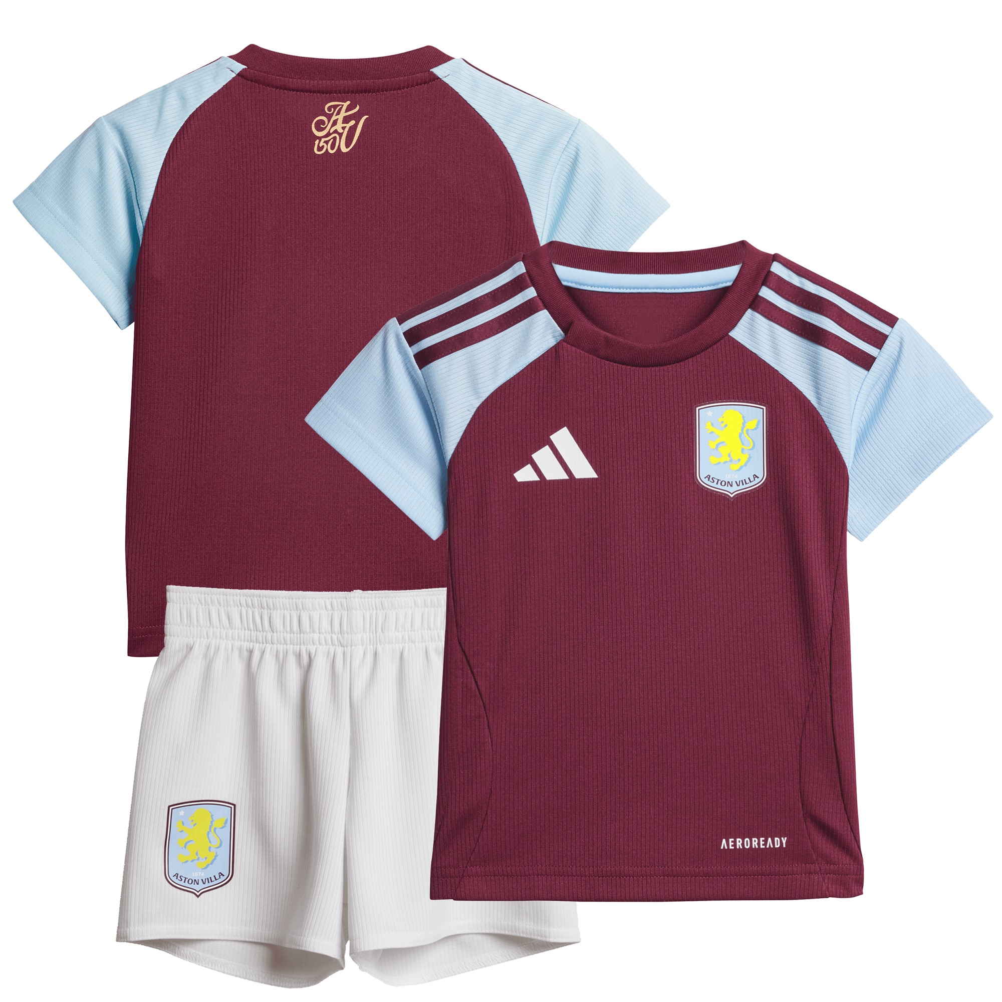 Aston Villa Shirts - aston villa adidas home baby kit 2024-25 with custom printing Collection of Official Fan Gear