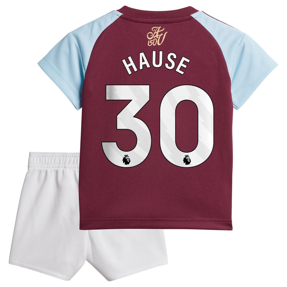 Aston Villa Shirts - aston villa adidas home baby kit 2024-25 with hause 30 printing Collection of Official Fan Gear