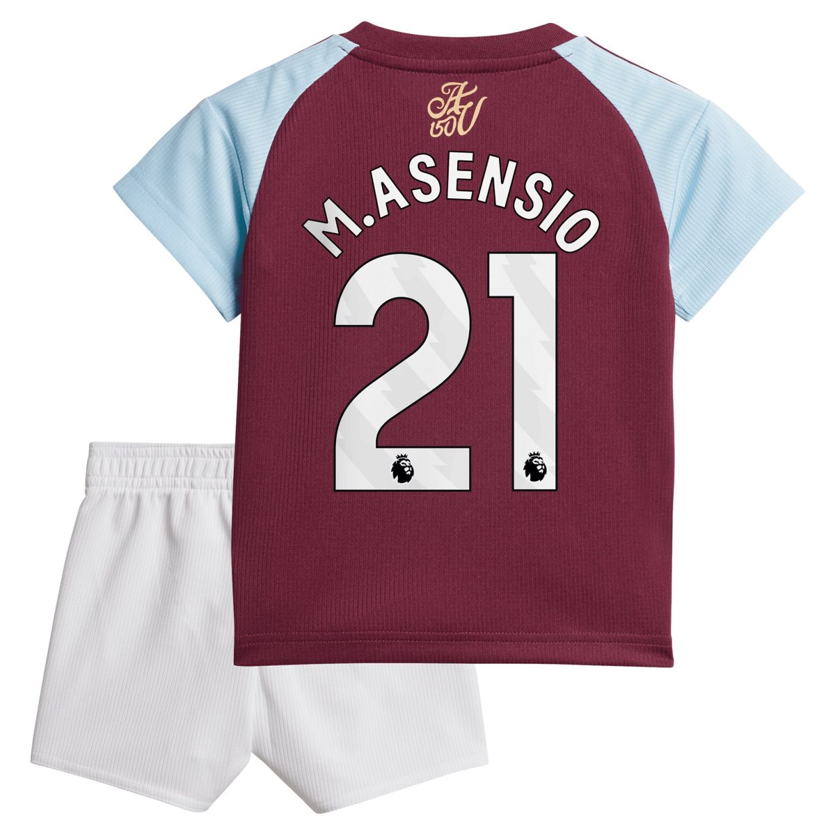 Aston Villa Shirts - aston villa adidas home baby kit 2024-25 with m.asensio 21 printing Collection of Official Fan Gear