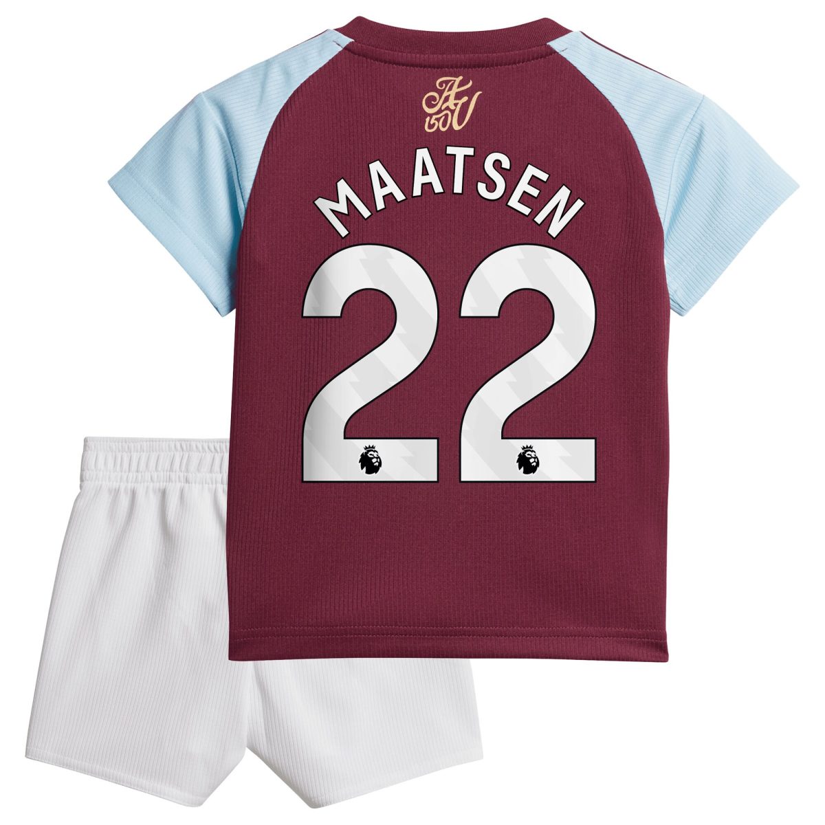 Aston Villa Shirts - aston villa adidas home baby kit 2024-25 with maatsen 22 printing Collection of Official Fan Gear