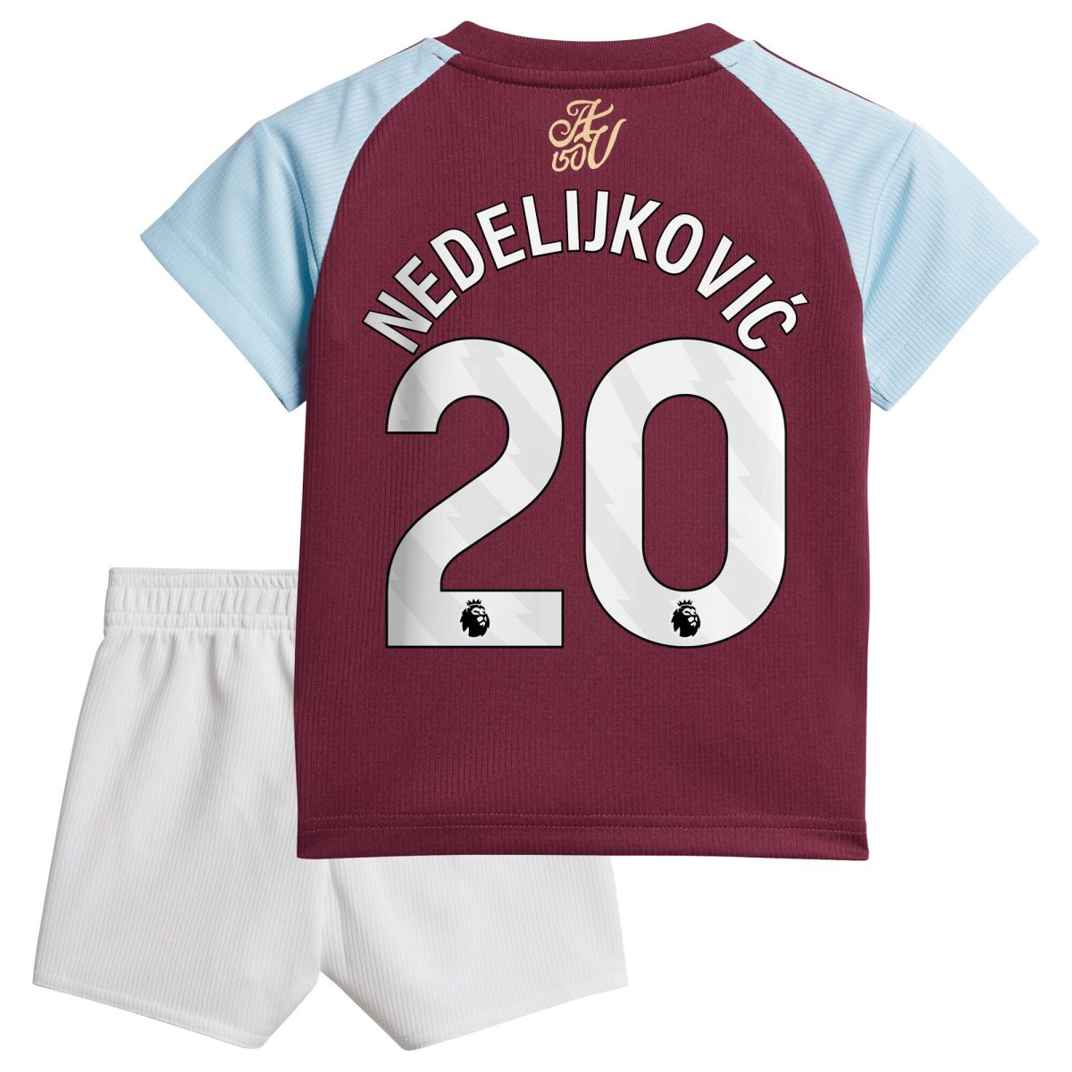 Aston Villa Shirts - aston villa adidas home baby kit 2024-25 with nedeljković 20 printing Collection of Official Fan Gear