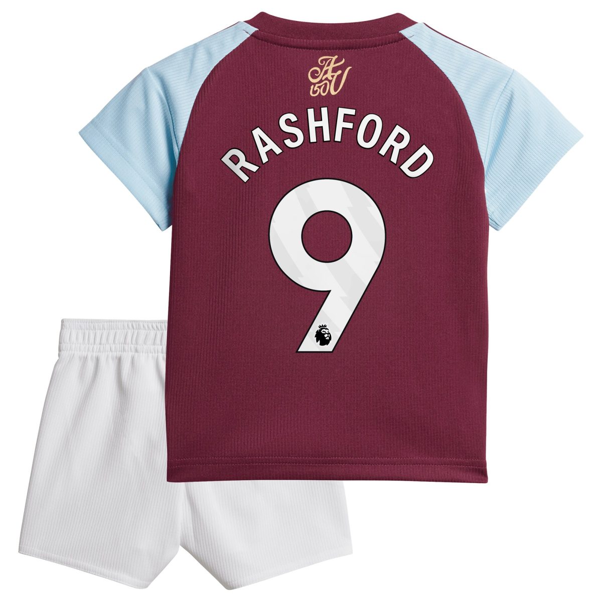 Aston Villa Shirts - aston villa adidas home baby kit 2024-25 with rashford 9 printing Collection of Official Fan Gear