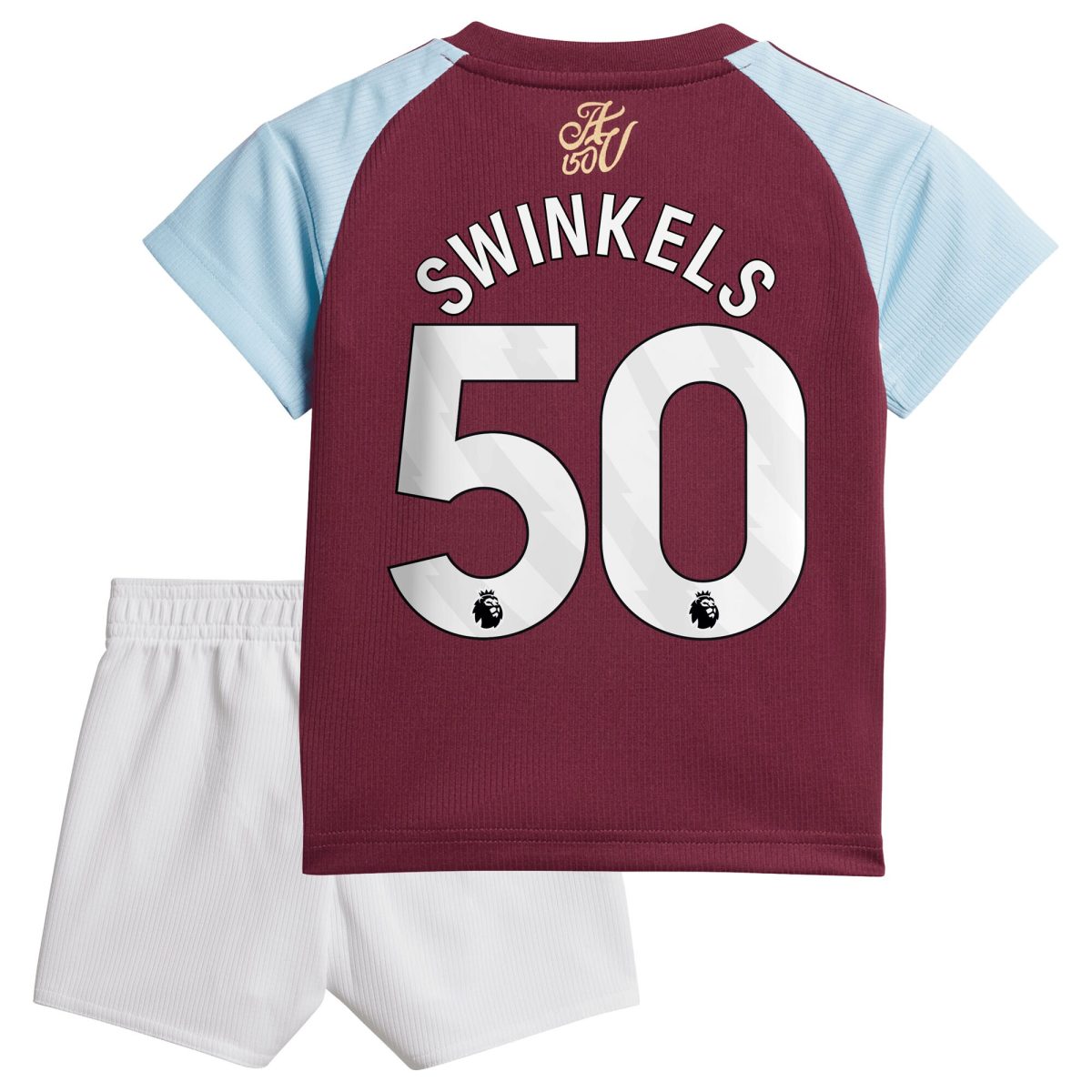 Aston Villa Shirts - aston villa adidas home baby kit 2024-25 with swinkels 50 printing Collection of Official Fan Gear