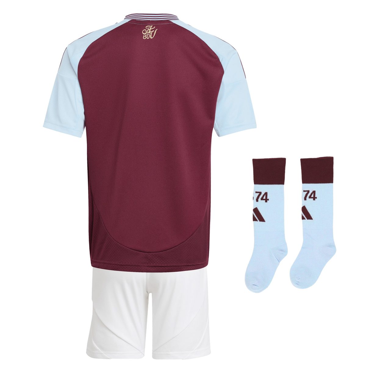 Aston Villa Shirts - aston villa adidas home mini kit 2024-25 with custom printing Collection of Official Fan Gear