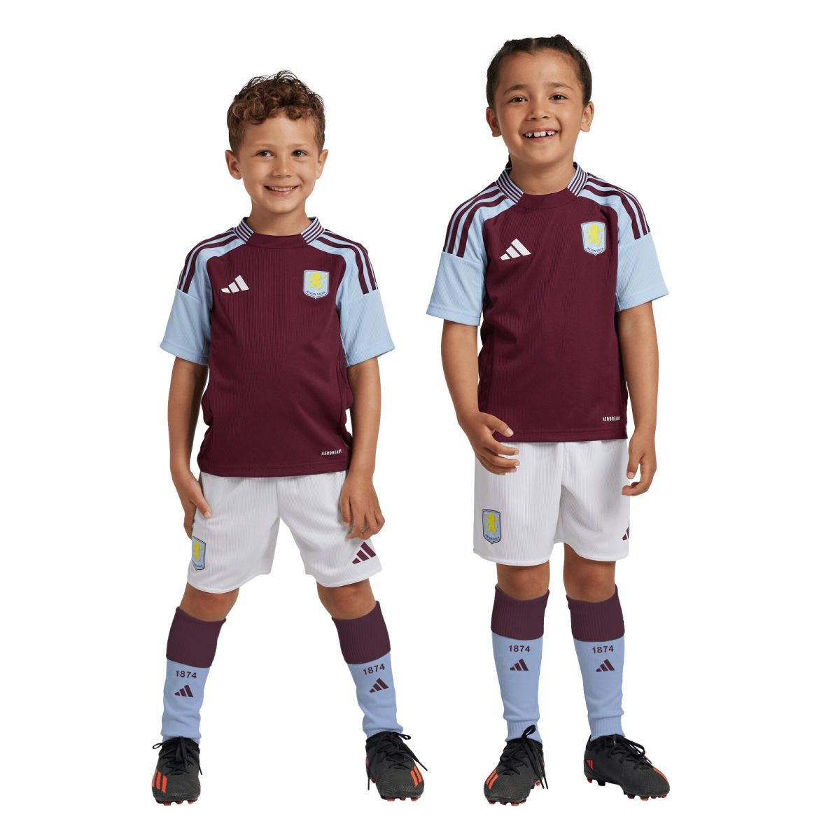 Aston Villa Shirts - aston villa adidas home mini kit 2024-25 with custom printing Collection of Official Fan Gear