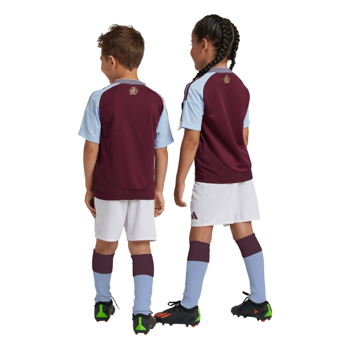 Aston Villa Shirts - aston villa adidas home mini kit 2024-25 with custom printing Collection of Official Fan Gear