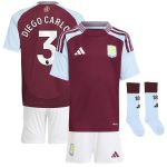 Aston Villa Shirts - aston villa adidas home mini kit 2024-25 with diego carlos 3 printing Collection of Official Fan Gear