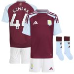 Aston Villa Shirts - aston villa adidas home mini kit 2024-25 with kamara 44 printing Collection of Official Fan Gear