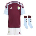 Aston Villa Shirts - aston villa adidas home mini kit 2024-25 with konsa 4 printing Collection of Official Fan Gear
