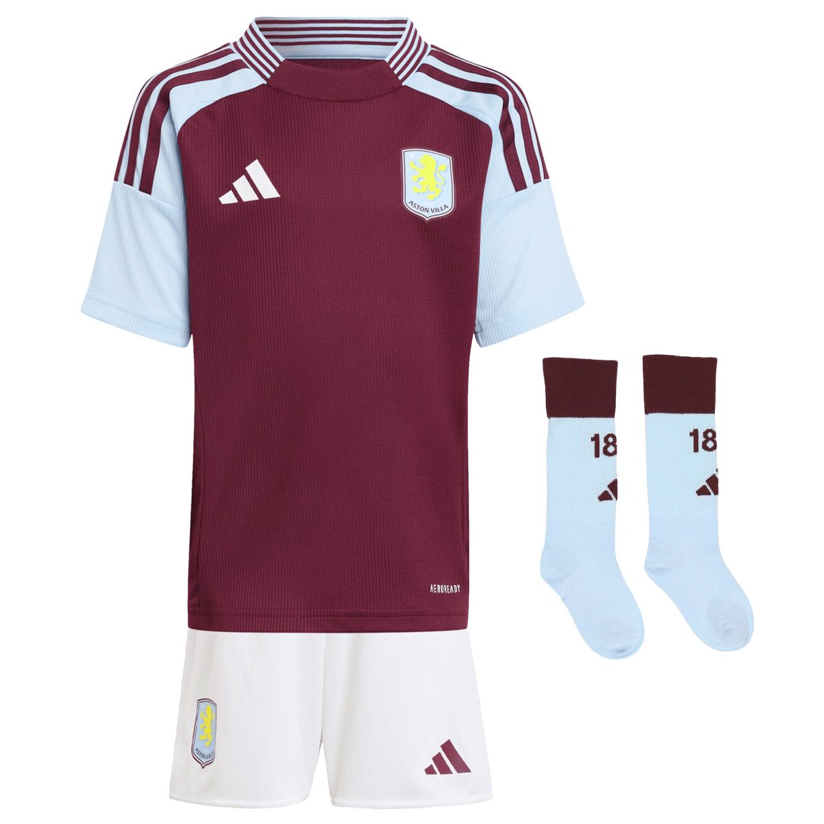 Aston Villa Shirts - aston villa adidas home mini kit 2024-25 with mcginn 7 printing Collection of Official Fan Gear