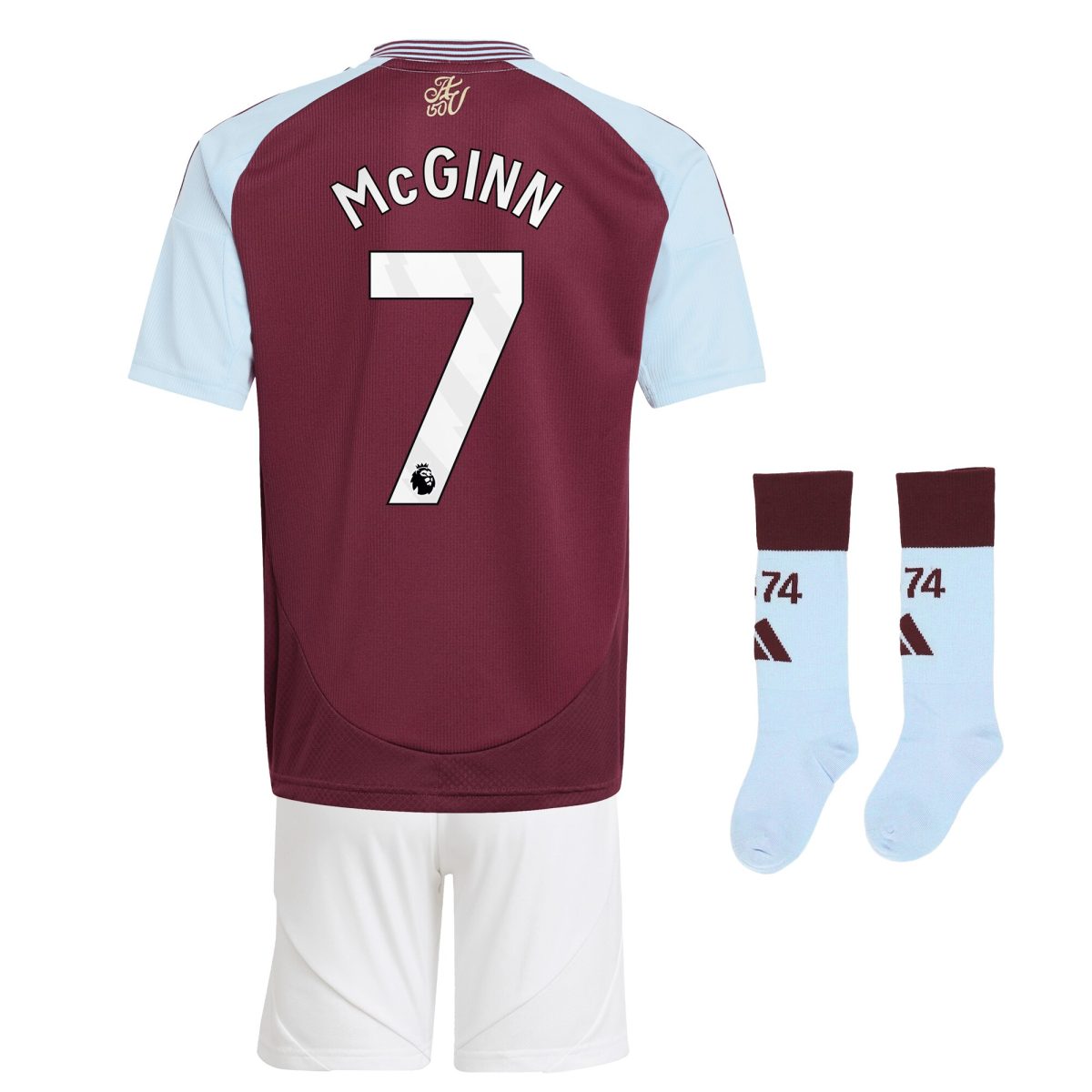 Aston Villa Shirts - aston villa adidas home mini kit 2024-25 with mcginn 7 printing Collection of Official Fan Gear