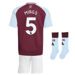 Aston Villa Shirts - aston villa adidas home mini kit 2024-25 with mings 5 printing Collection of Official Fan Gear