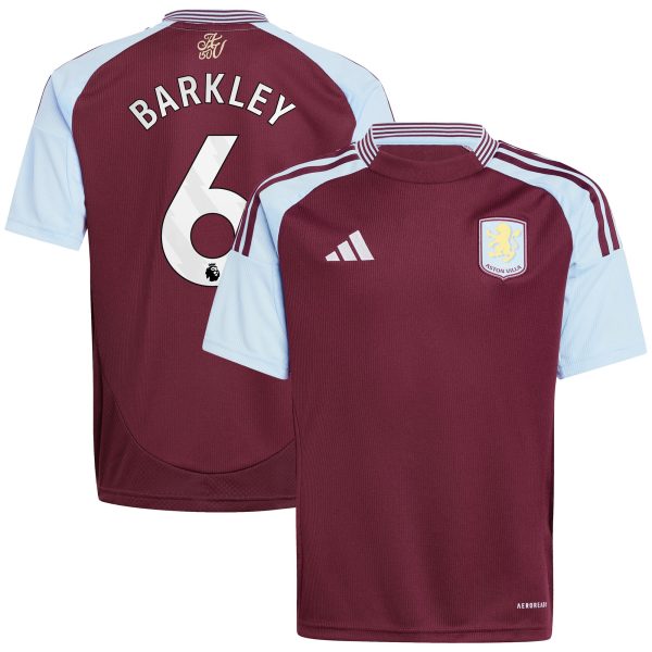 Aston Villa Shirts - aston villa adidas home shirt 2024-25 – kids with barkley 6 printing Collection of Official Fan Gear