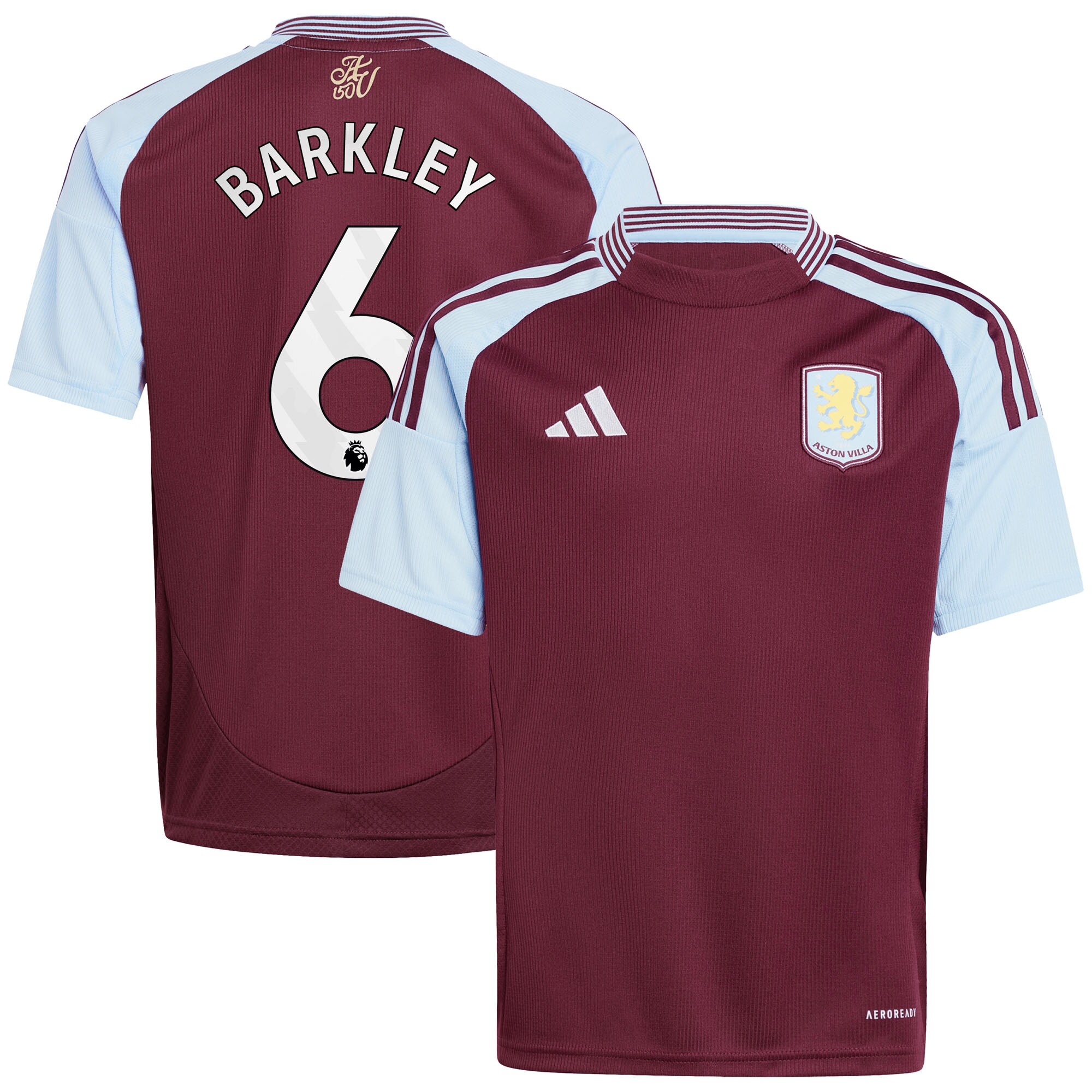 Aston Villa Shirts - aston villa adidas home shirt 2024-25 – kids with barkley 6 printing Collection of Official Fan Gear
