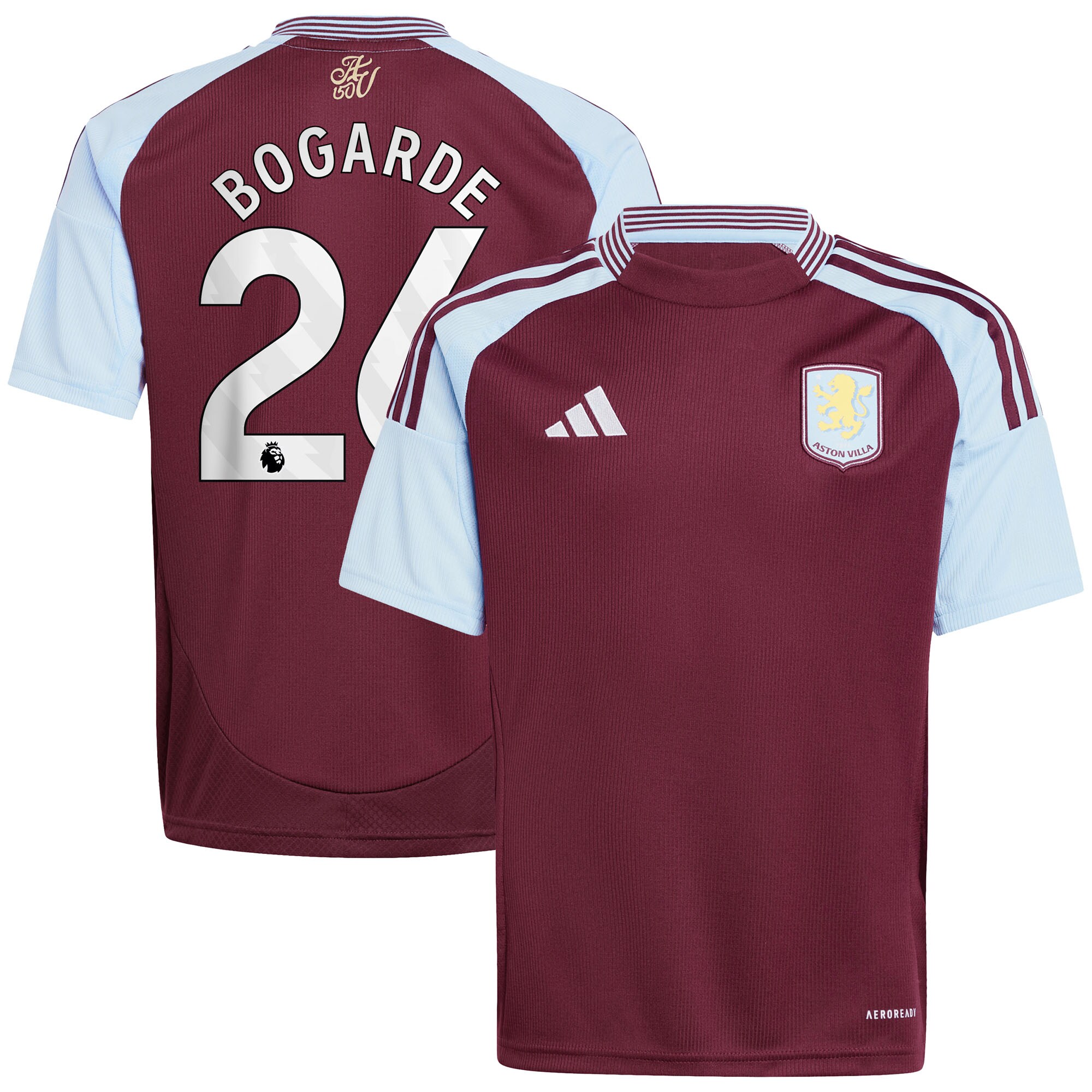 Aston Villa Shirts - aston villa adidas home shirt 2024-25 – kids with bogarde 26 printing Collection of Official Fan Gear
