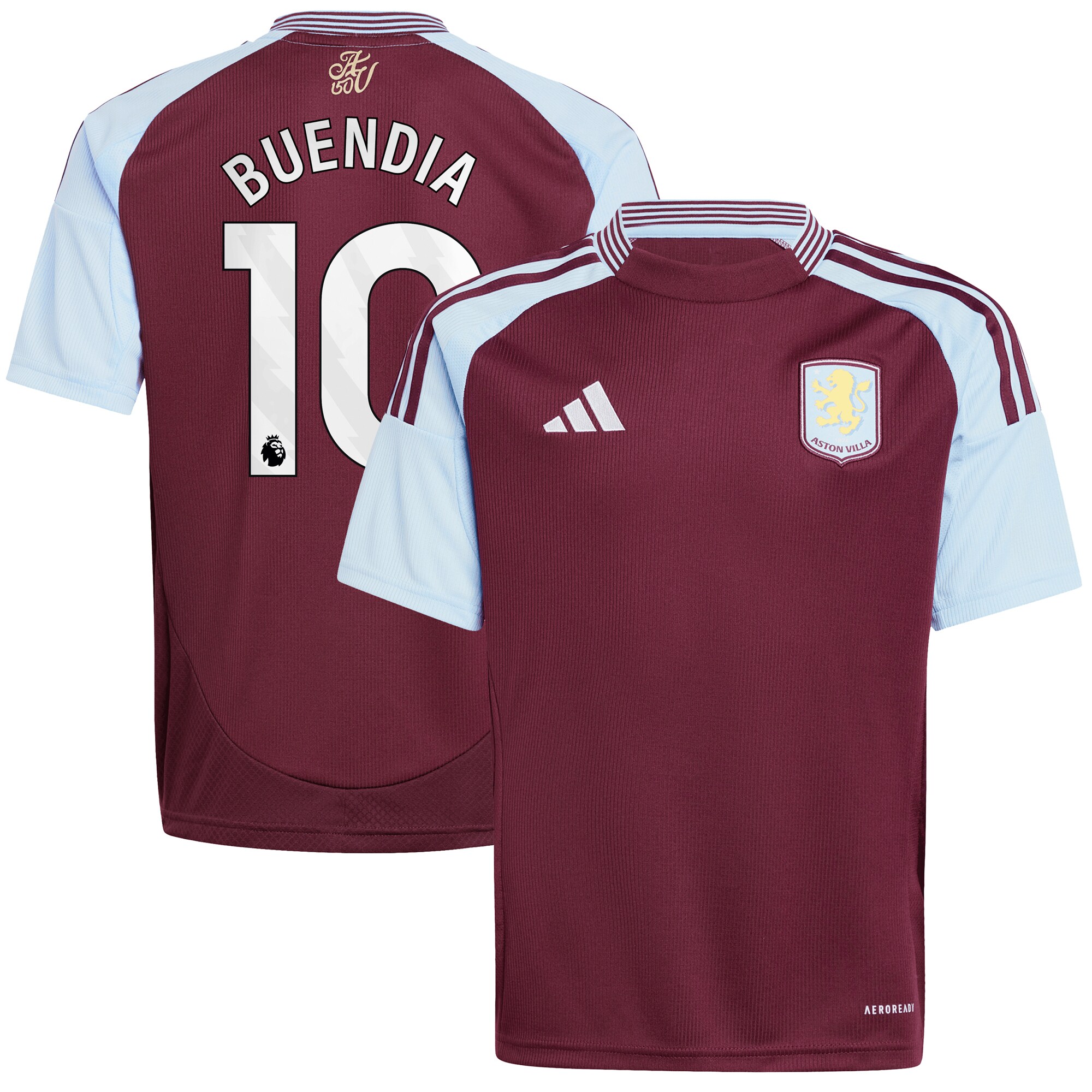 Aston Villa Shirts - aston villa adidas home shirt 2024-25 – kids with buendia 10 printing Collection of Official Fan Gear