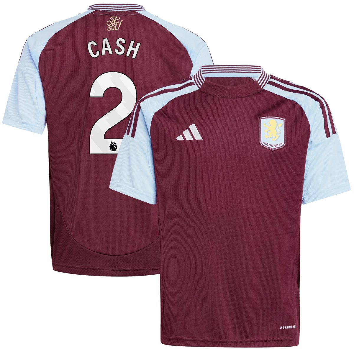 Aston Villa Shirts - aston villa adidas home shirt 2024-25 – kids with cash 2 printing Collection of Official Fan Gear