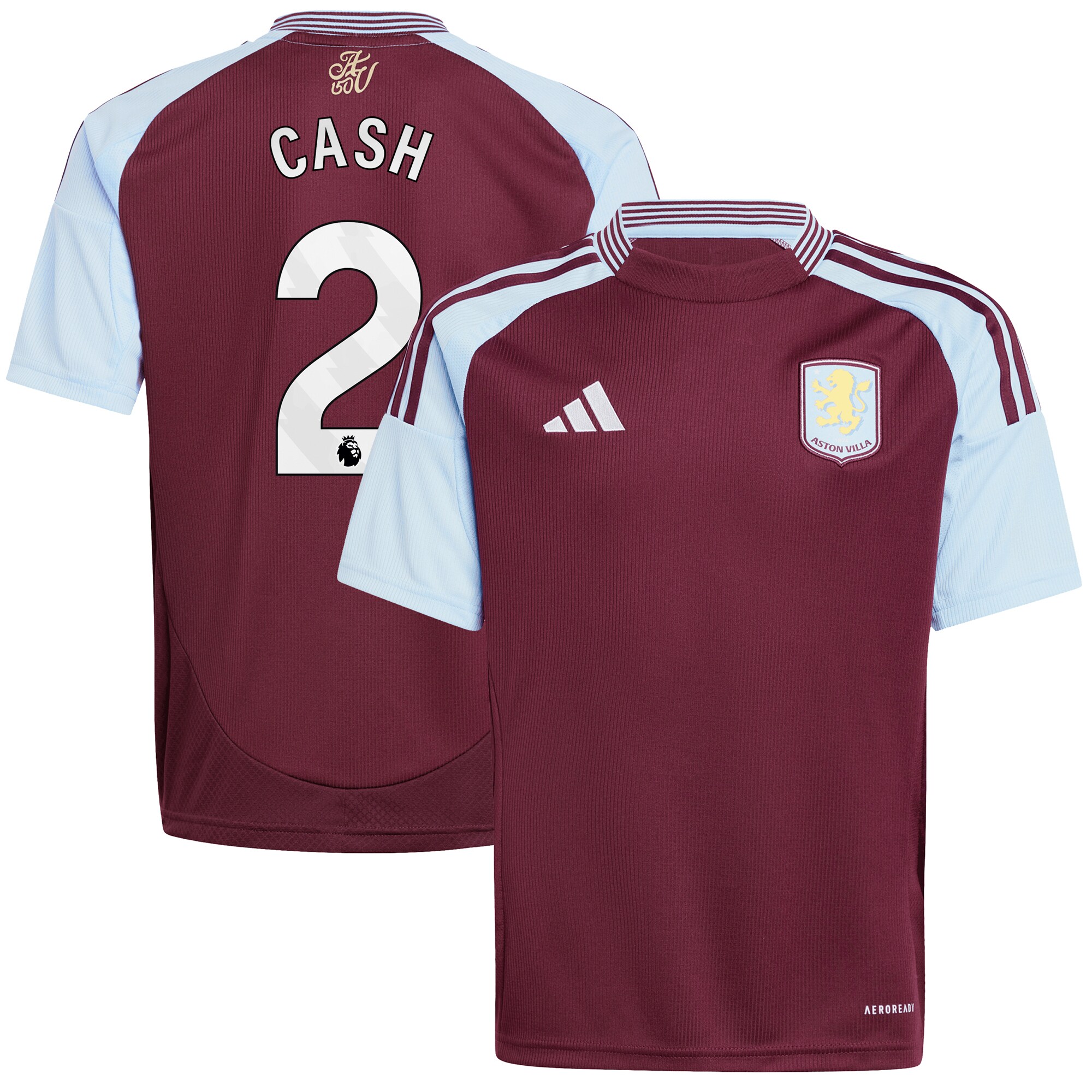 Aston Villa Shirts - aston villa adidas home shirt 2024-25 – kids with cash 2 printing Collection of Official Fan Gear