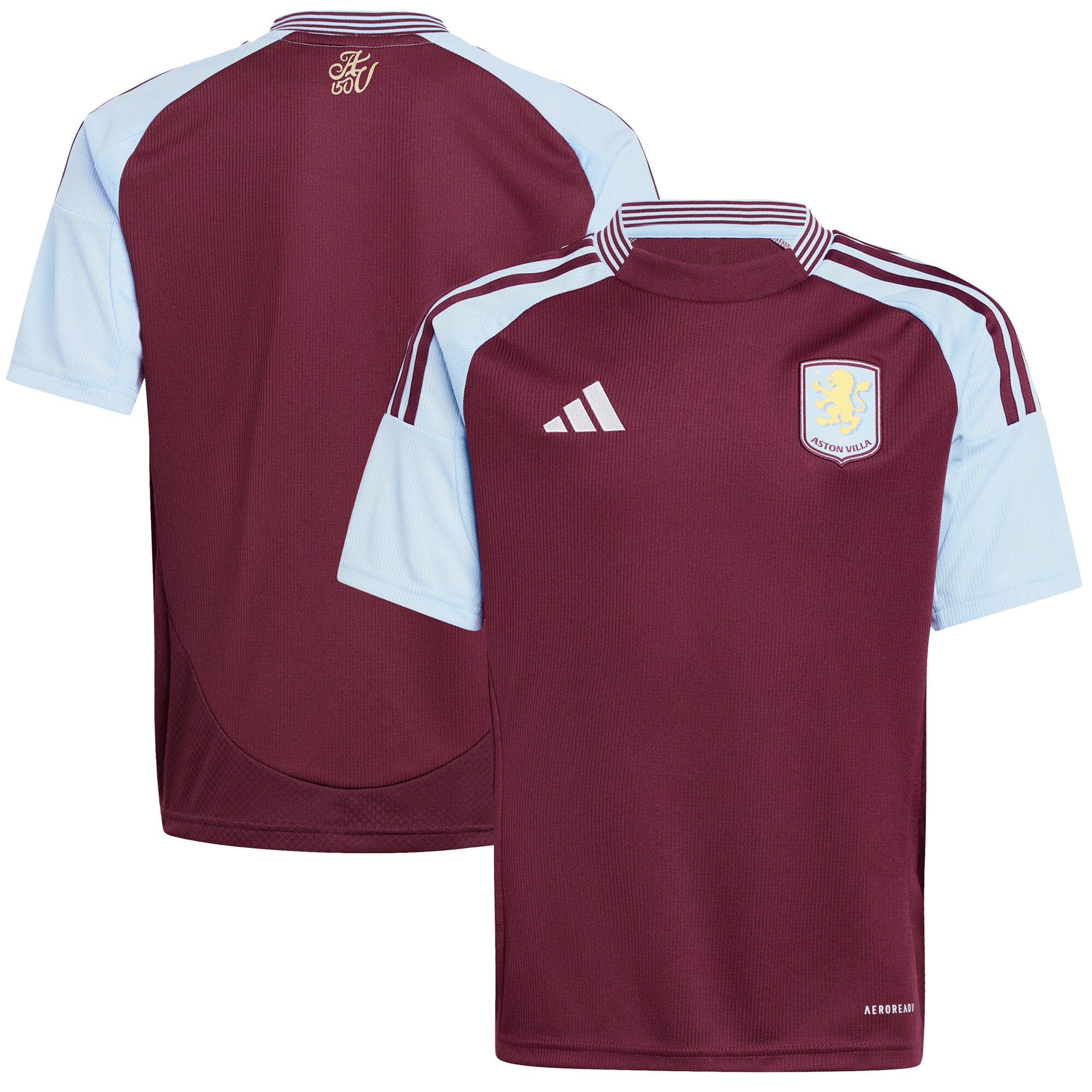 Aston Villa Shirts - aston villa adidas home shirt 2024-25 – kids with custom printing Collection of Official Fan Gear