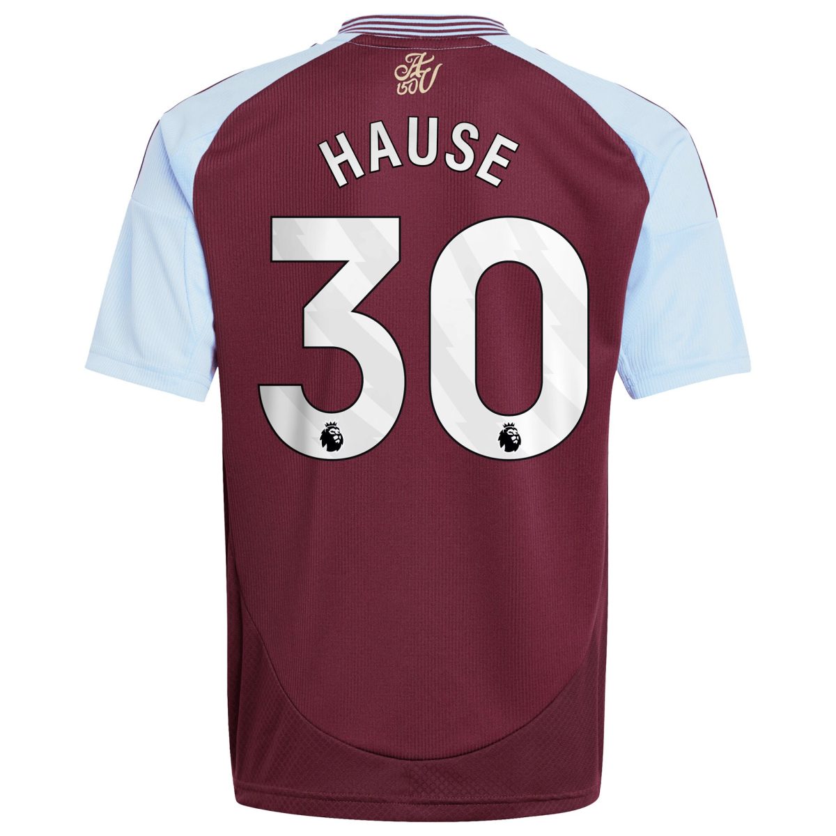 Aston Villa Shirts - aston villa adidas home shirt 2024-25 – kids with hause 30 printing Collection of Official Fan Gear