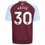 Aston Villa Shirts - aston villa adidas home shirt 2024-25 – kids with hause 30 printing Collection of Official Fan Gear