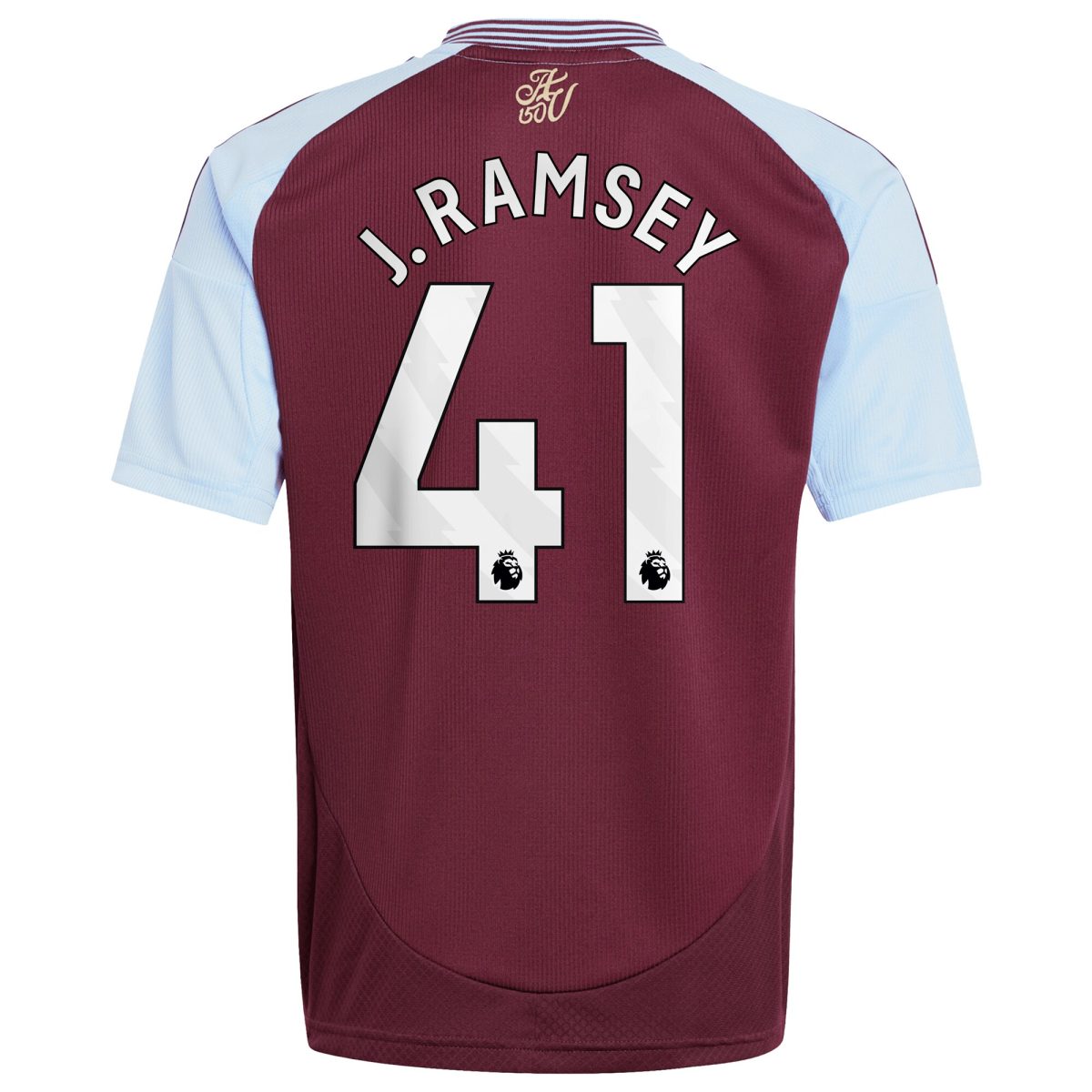 Aston Villa Shirts - aston villa adidas home shirt 2024-25 – kids with j. ramsey 41 printing Collection of Official Fan Gear