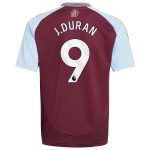 Aston Villa Shirts - aston villa adidas home shirt 2024-25 – kids with j.duran 9 printing Collection of Official Fan Gear