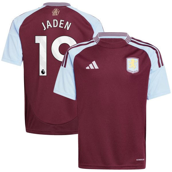 Aston Villa Shirts - aston villa adidas home shirt 2024-25 – kids with jaden 19 printing Collection of Official Fan Gear