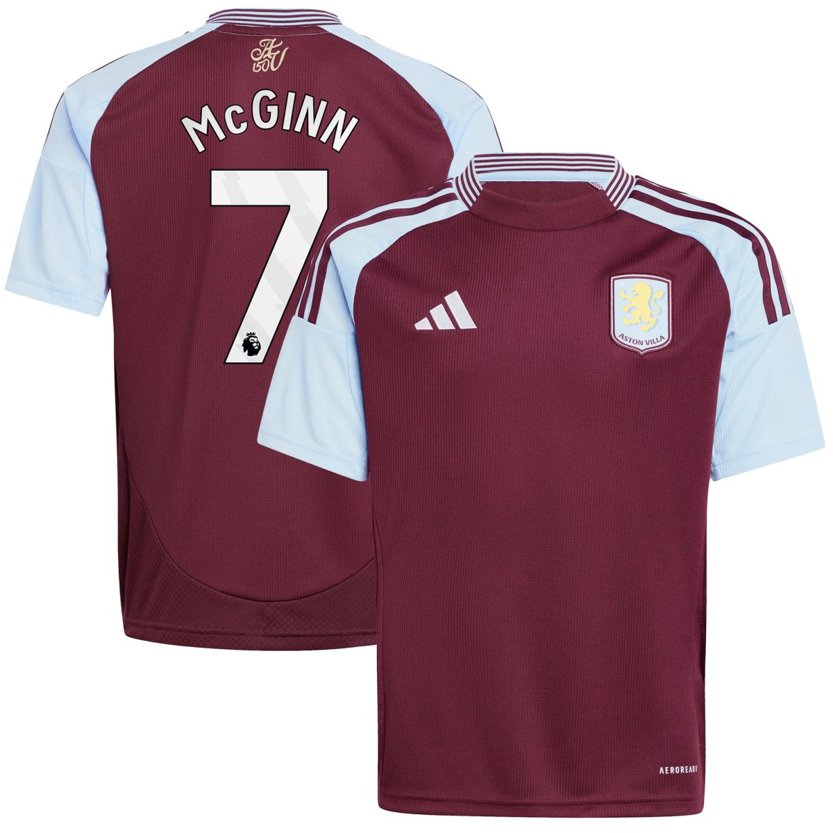 Aston Villa Shirts - aston villa adidas home shirt 2024-25 – kids with john mcginn 7 printing Collection of Official Fan Gear