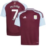Aston Villa Shirts - aston villa adidas home shirt 2024-25 – kids with john mcginn 7 printing Collection of Official Fan Gear