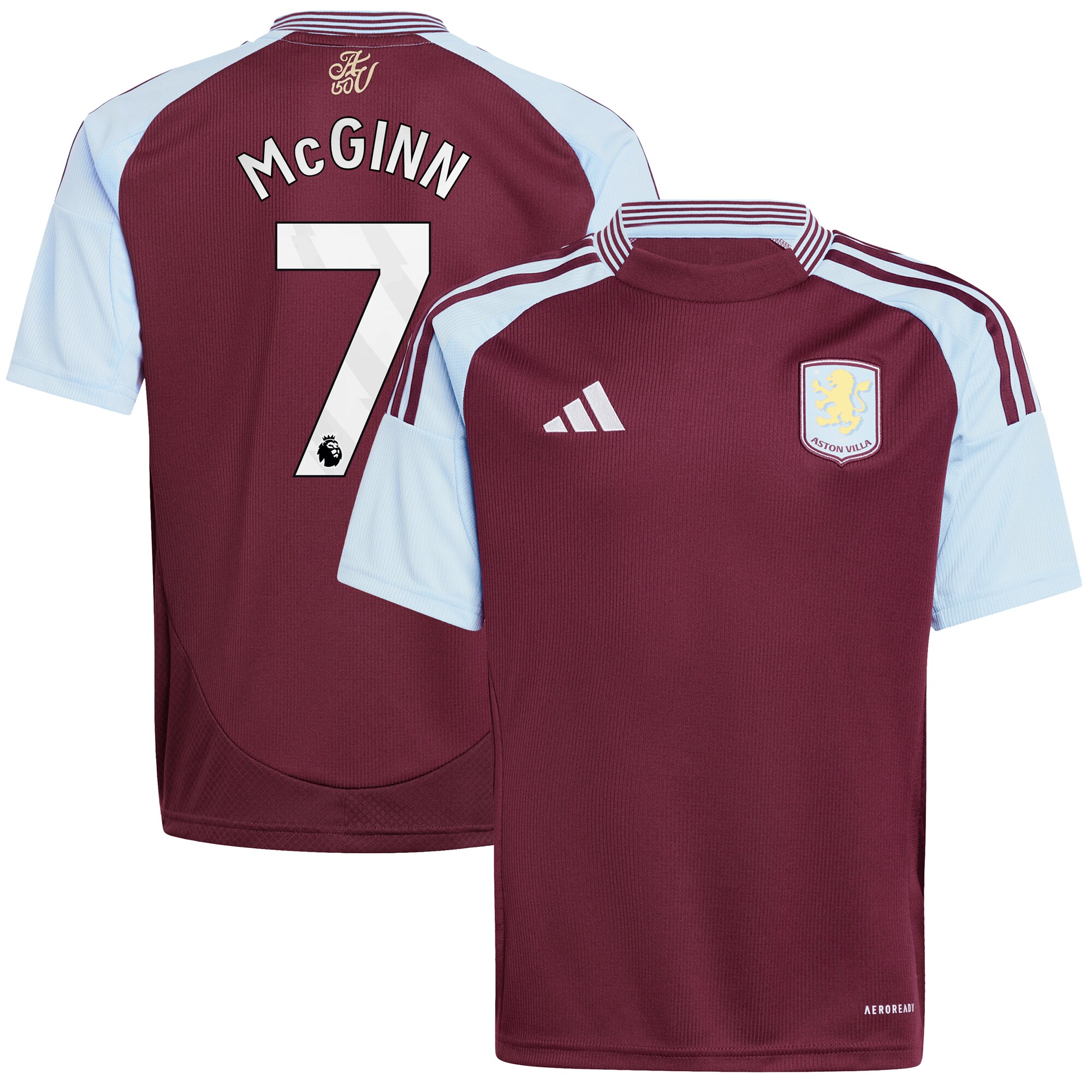Aston Villa Shirts - aston villa adidas home shirt 2024-25 – kids with john mcginn 7 printing Collection of Official Fan Gear