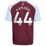 Aston Villa Shirts - aston villa adidas home shirt 2024-25 – kids with kamara 44 printing Collection of Official Fan Gear
