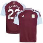 Aston Villa Shirts - aston villa adidas home shirt 2024-25 – kids with maatsen 22 printing Collection of Official Fan Gear