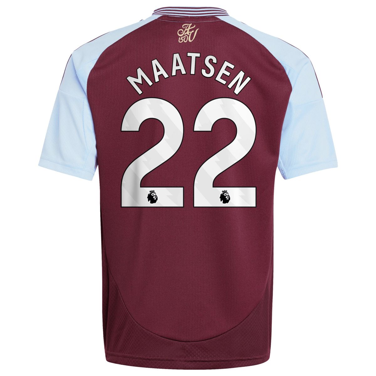Aston Villa Shirts - aston villa adidas home shirt 2024-25 – kids with maatsen 22 printing Collection of Official Fan Gear