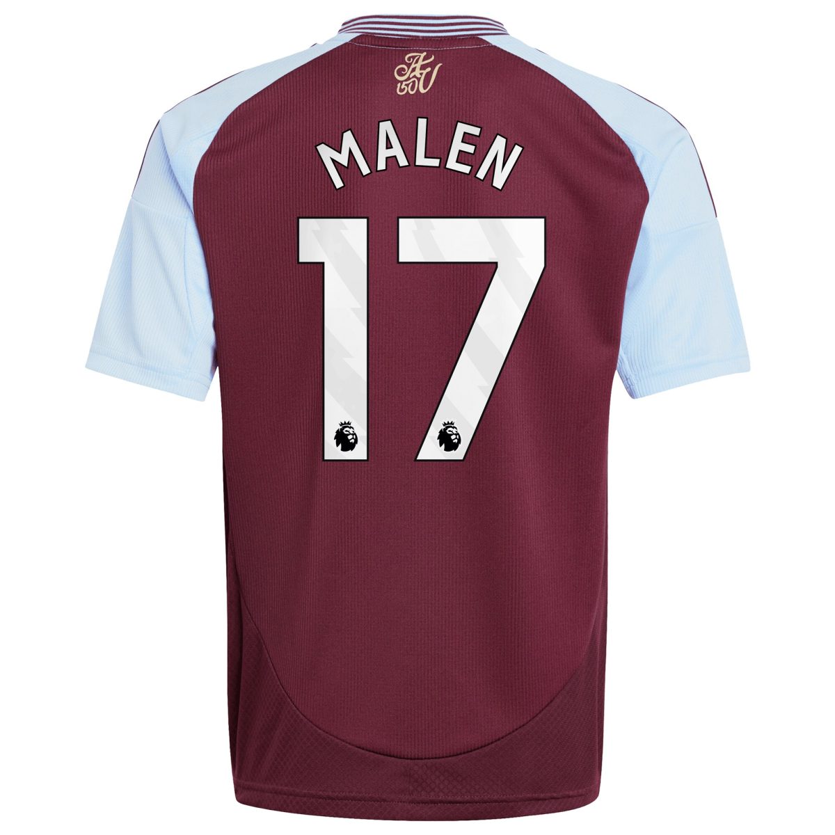 Aston Villa Shirts - aston villa adidas home shirt 2024-25 – kids with malen 17 printing Collection of Official Fan Gear