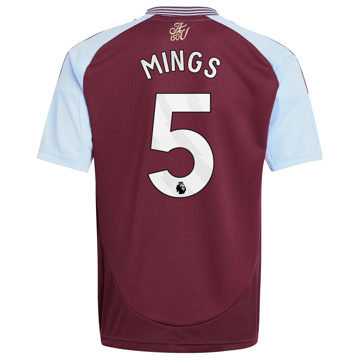 Aston Villa Shirts - aston villa adidas home shirt 2024-25 – kids with mings 5 printing Collection of Official Fan Gear