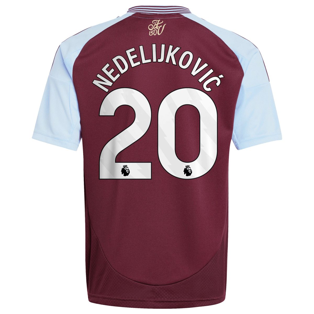 Aston Villa Shirts - aston villa adidas home shirt 2024-25 – kids with nedeljković 20 printing Collection of Official Fan Gear