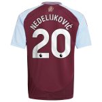 Aston Villa Shirts - aston villa adidas home shirt 2024-25 – kids with nedeljković 20 printing Collection of Official Fan Gear