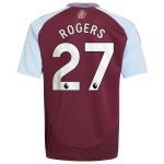Aston Villa Shirts - aston villa adidas home shirt 2024-25 – kids with rogers 27 printing Collection of Official Fan Gear