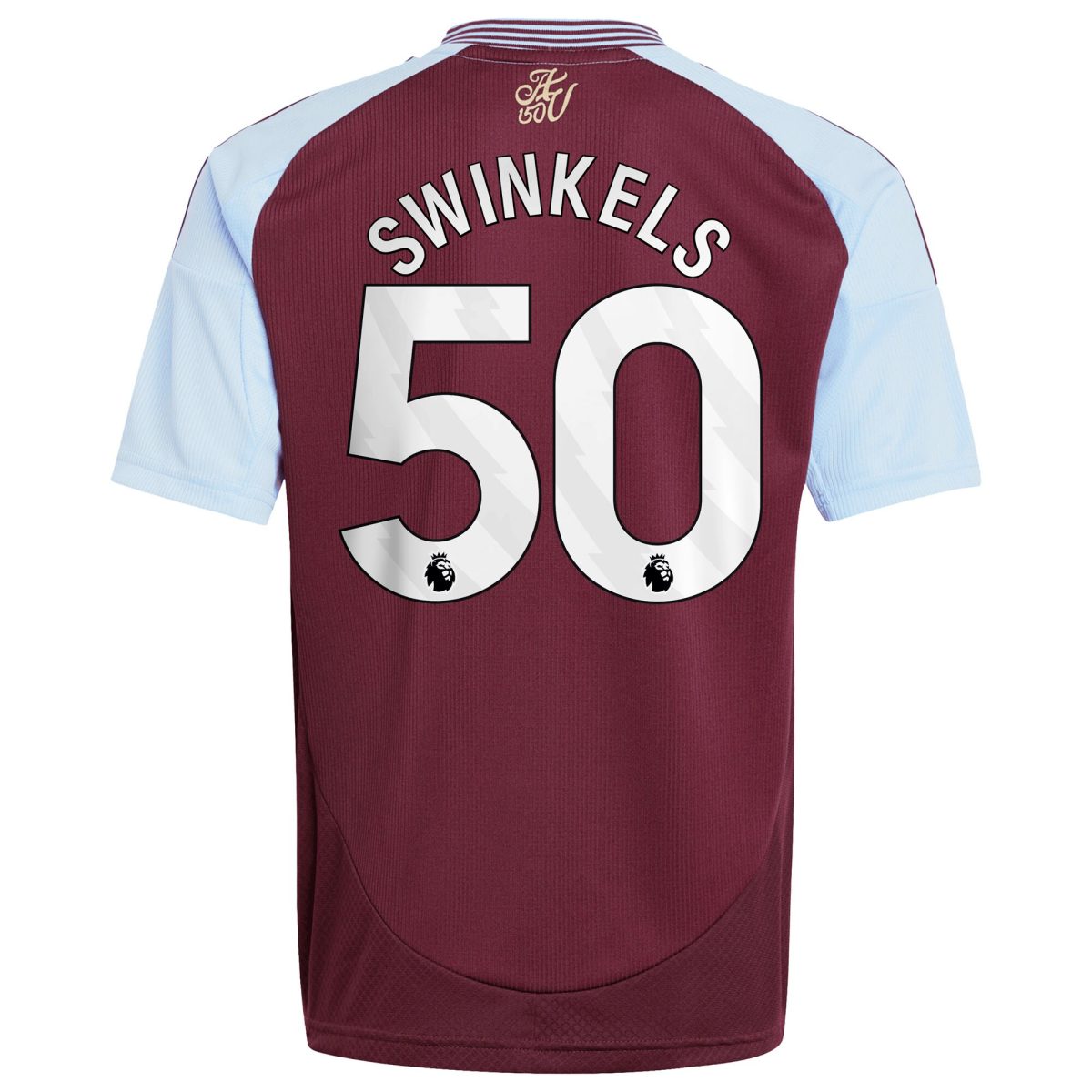 Aston Villa Shirts - aston villa adidas home shirt 2024-25 – kids with swinkels 50 printing Collection of Official Fan Gear