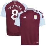 Aston Villa Shirts - aston villa adidas home shirt 2024-25 – kids with tielemans 8 printing Collection of Official Fan Gear
