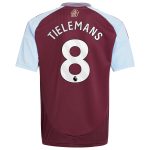 Aston Villa Shirts - aston villa adidas home shirt 2024-25 – kids with tielemans 8 printing Collection of Official Fan Gear